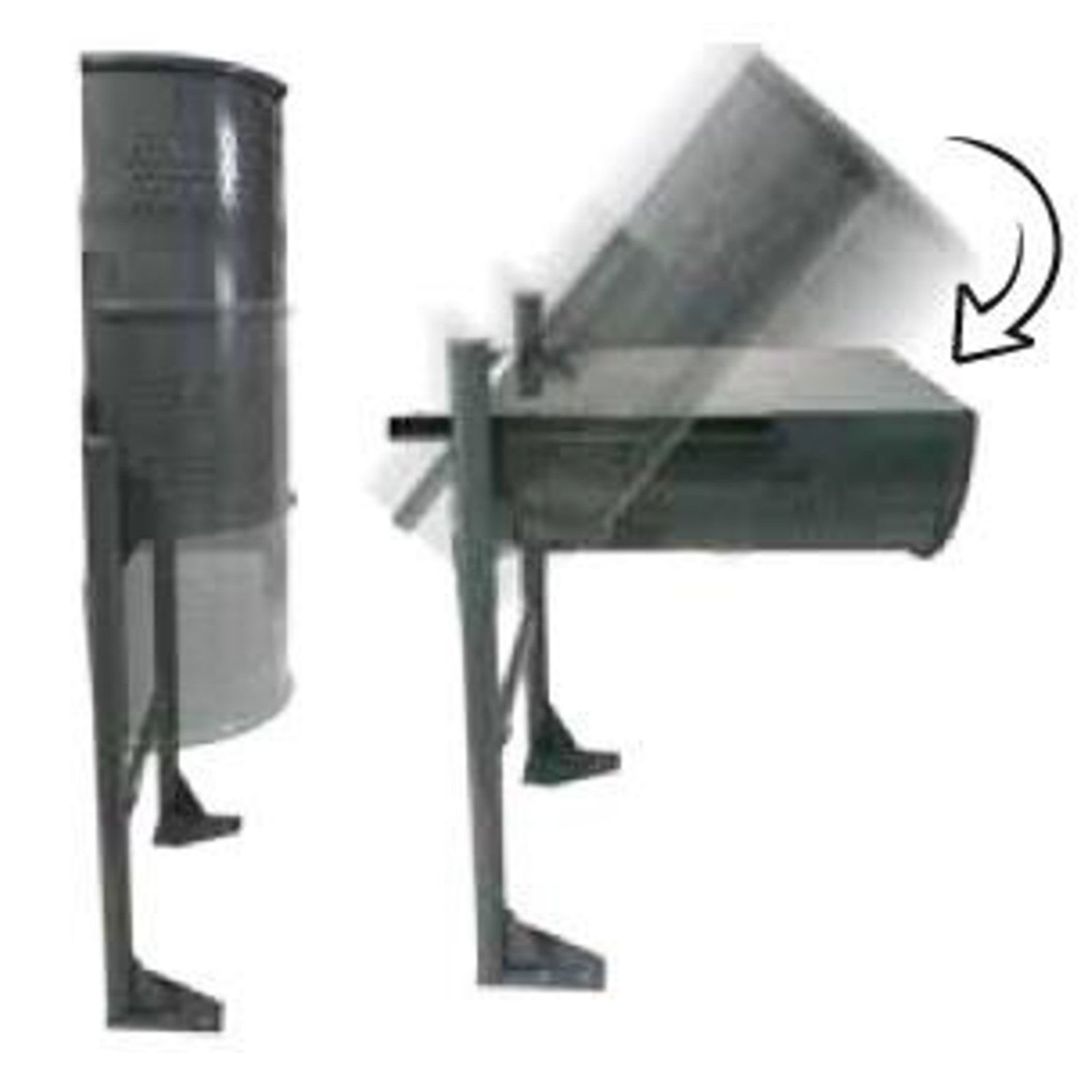 Trash Cans – Semicircular, wall-mounted city street bin, gray, 30L - Carlat