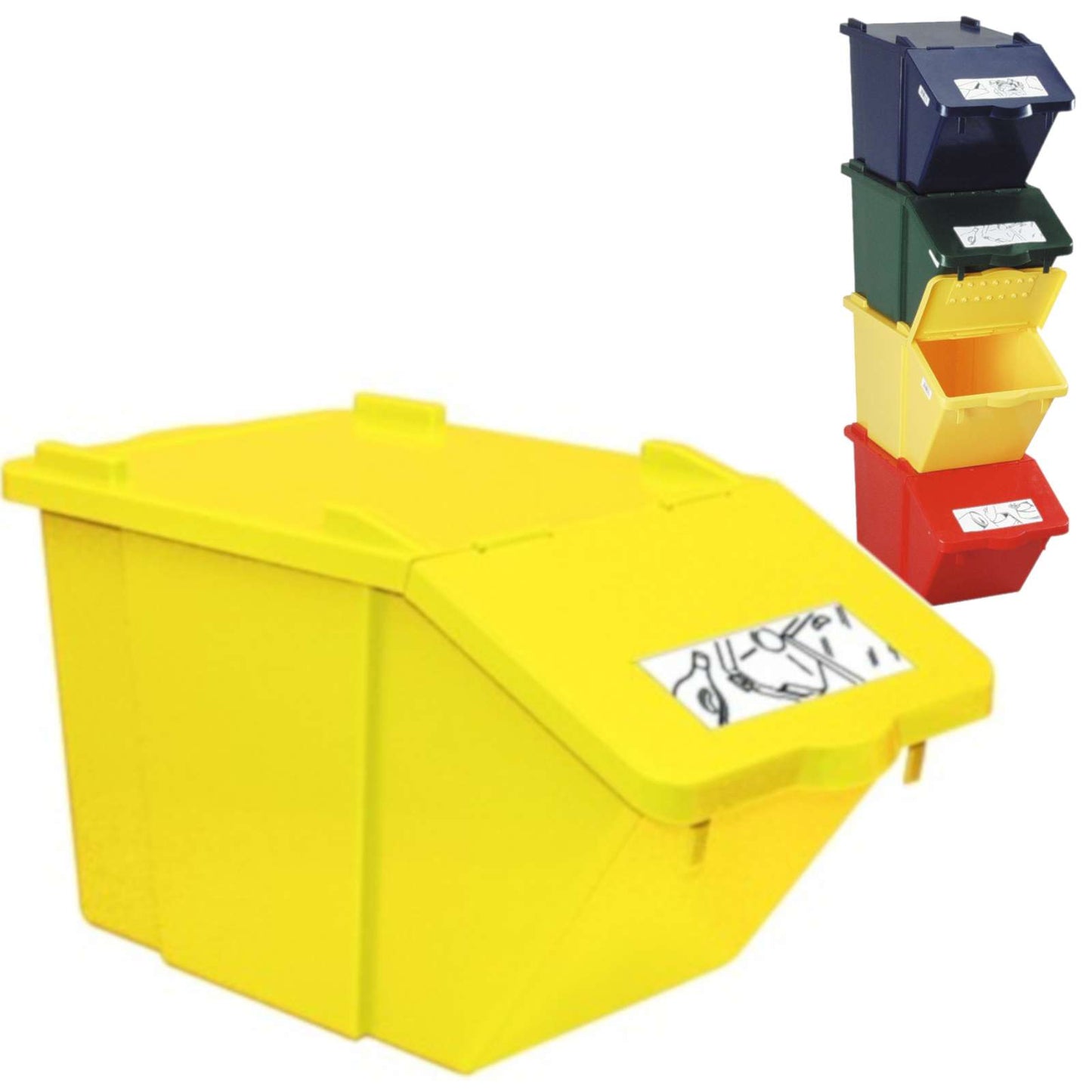 Trash Cans – Stackable waste sorting container - yellow, 45L - Carlat