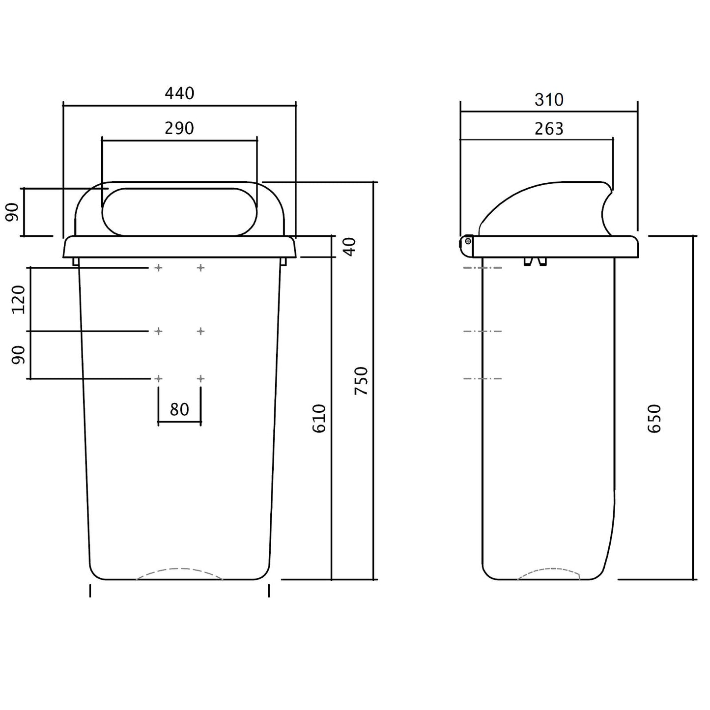 Trash Cans – Street bin, city waste container, mounted on - Carlat