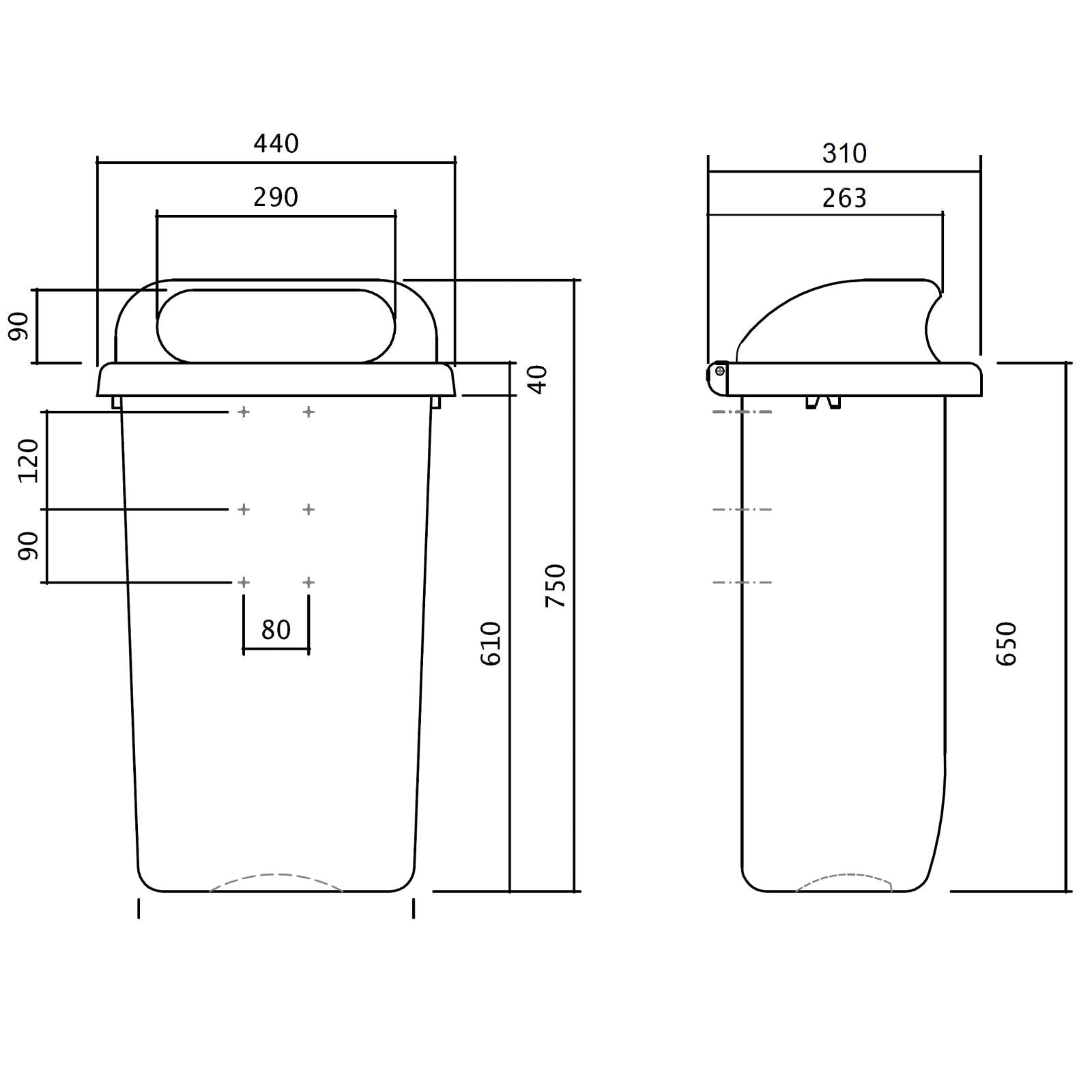 Trash Cans – Street bin, city waste container, mounted on - Carlat