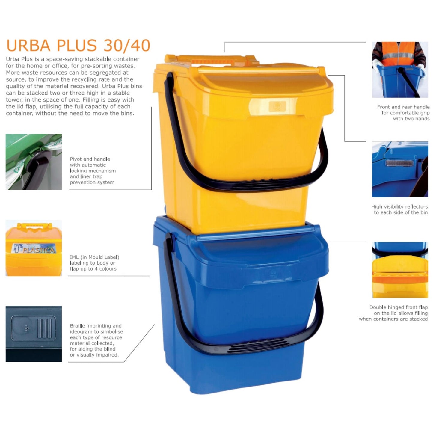 Trash Cans – URBA PLUS 40L waste sorting container - Carlat