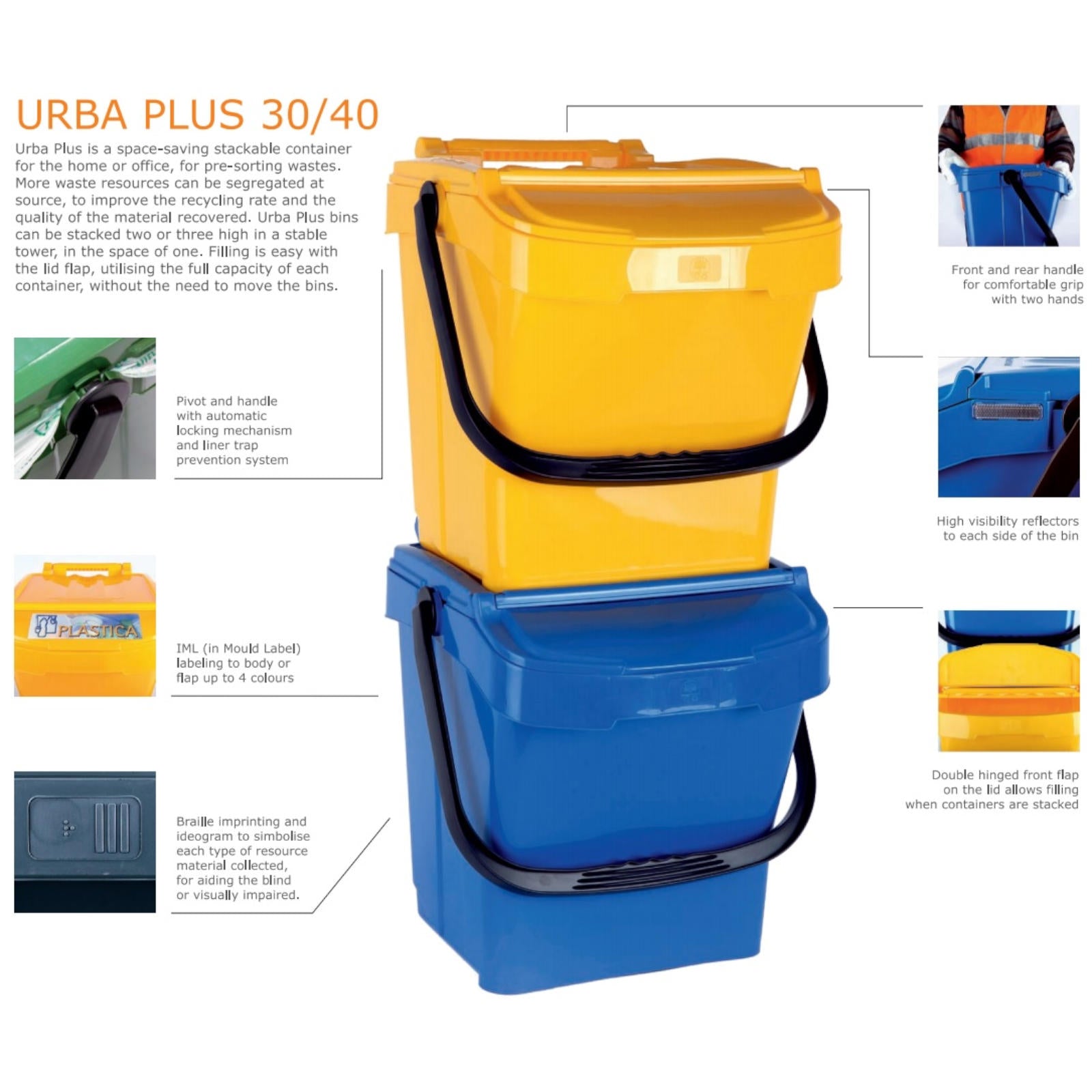 Trash Cans – URBA PLUS 40L waste sorting container - Carlat