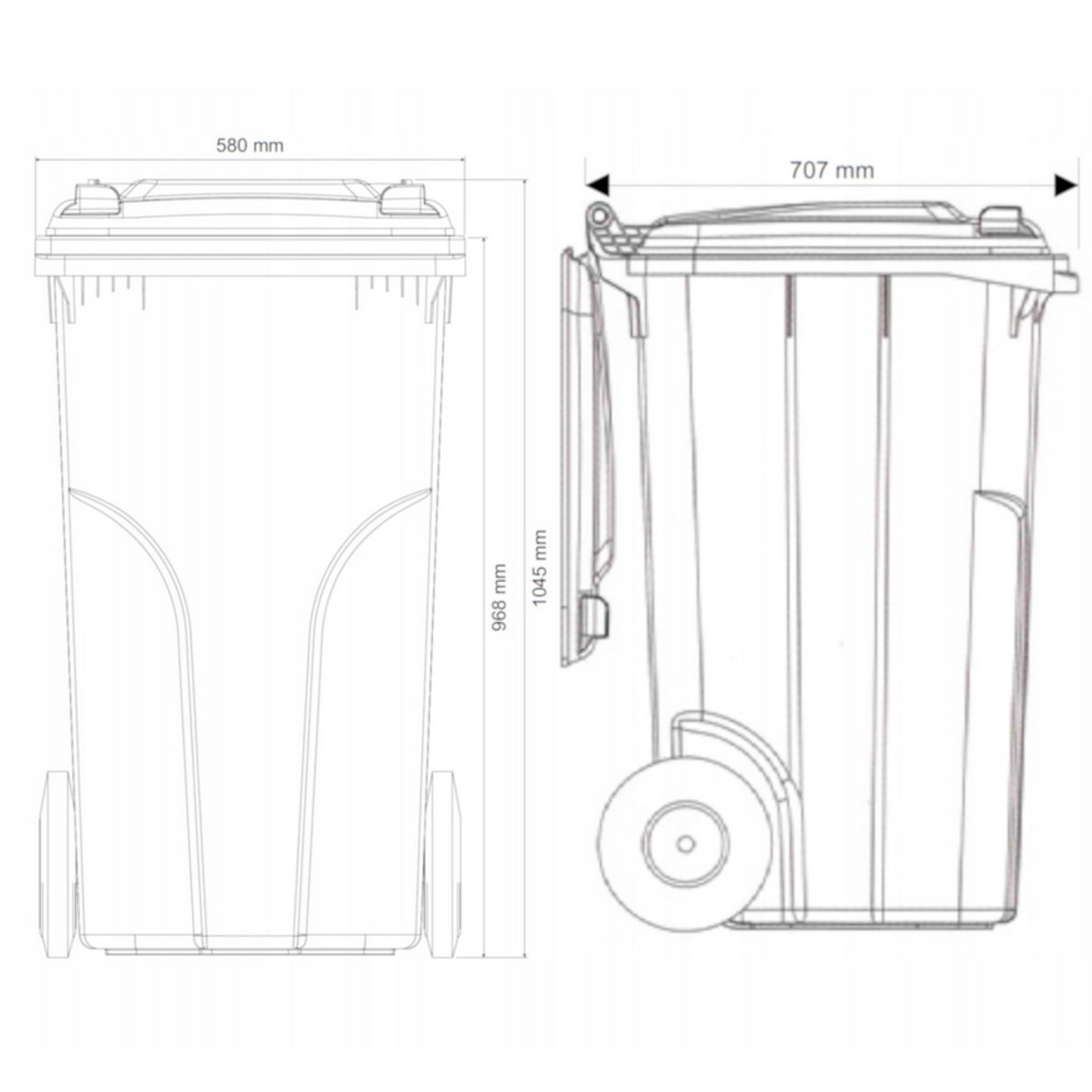 Trash bin for waste and garbage ATESTA Europlast Austria - red 240L - Carlat