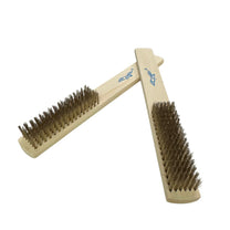 Brass Wire Hand Brush – 6 × 16 Rows, Wooden Handle - Carlat