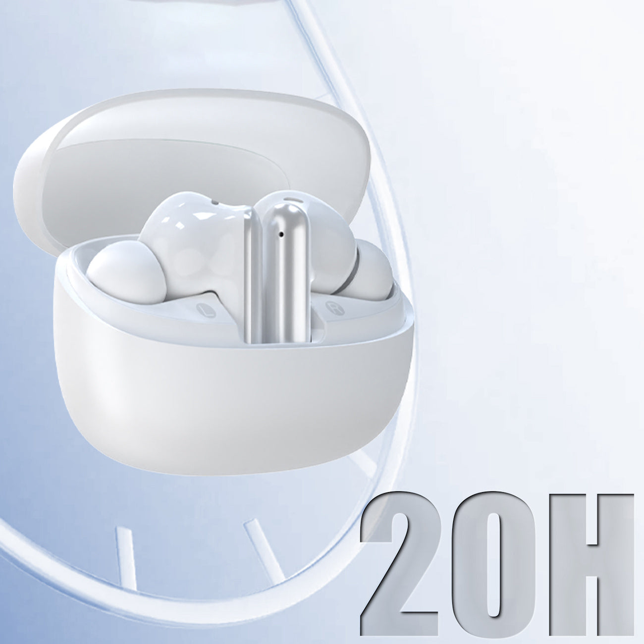 U21 TWS ANC ENC Bluetooth wireless headphones - white - Carlat