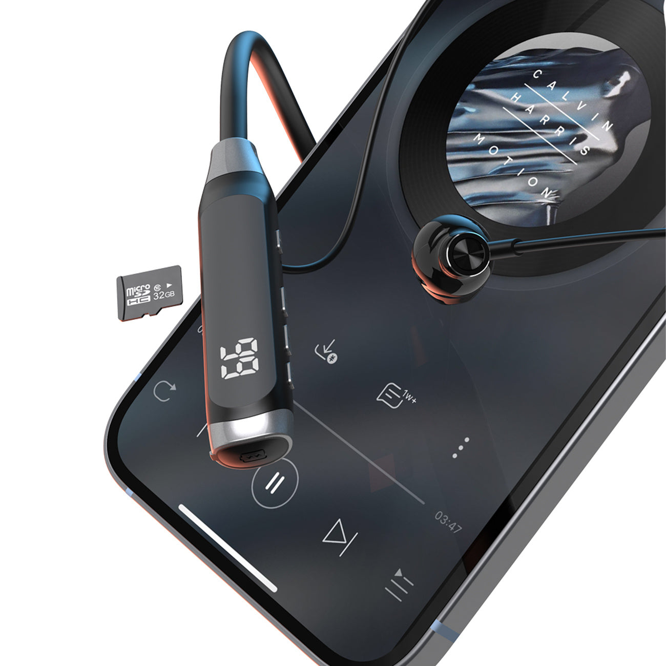 U5 Max Bluetooth wireless headphones with neckband - black - Carlat