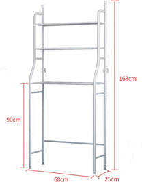 UDEAR 3-Shelf Bathroom Storage Rack with Hanging Rod, White - Carlat