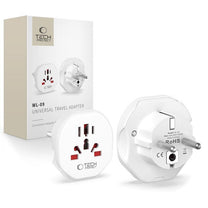 UK/US/AU/FI/CN-1/CN-2 to EU travel adapter - white - Carlat