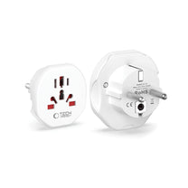 UK/US/AU/FI/CN-1/CN-2 to EU travel adapter - white - Carlat