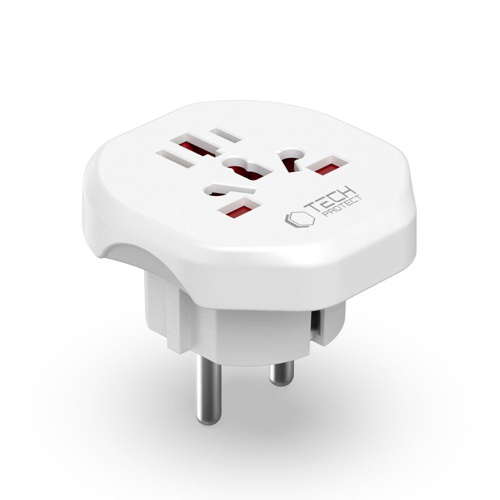 UK/US/AU/FI/CN-1/CN-2 to EU travel adapter - white - Carlat