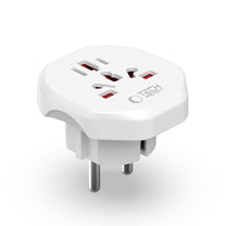 UK/US/AU/FI/CN-1/CN-2 to EU travel adapter - white - Carlat