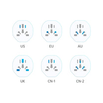 UK/US/AU/FI/CN-1/CN-2 to EU travel adapter - white - Carlat