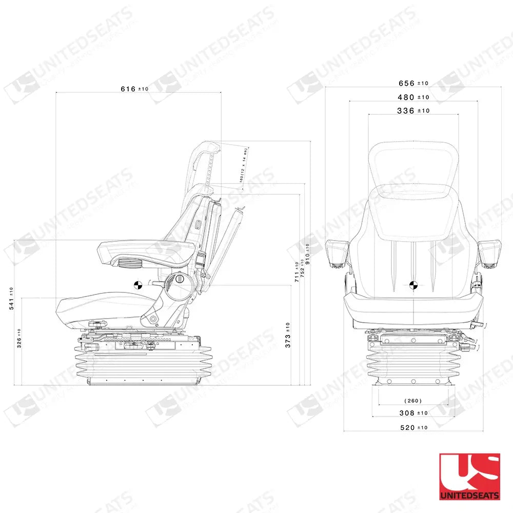 UnitedSeats tractor air suspension seat PVC - UnitedSeats Vehicle Seat (image 2)