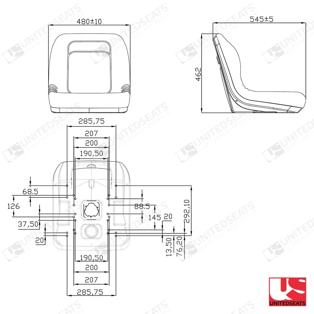 UnitedSeats MI600 tractor seat PVC - UnitedSeats Vehicle Seat (image 3)