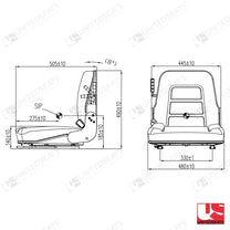 UnitedSeats GS12 forklift suspension seat PVC - UnitedSeats Mechanical suspended seat (image 2)