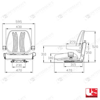 UnitedSeats ML4010 tractor suspension seat PVC - UnitedSeats Mechanical suspended seat (image 2)