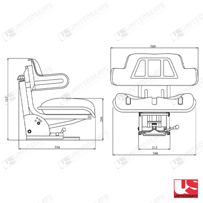 UnitedSeats W700 seat pvc - UnitedSeats Mechanical suspended seat (image 2)