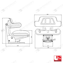UnitedSeats W700 tractor suspension seat PVC - UnitedSeats Mechanical suspended seat (image 2)