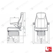 UnitedSeats MGV84/C1 tractor suspension seat PVC - UnitedSeats Mechanical suspended seat (image 2)