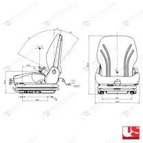 UnitedSeats MGV35 construction suspension seat PVC - UnitedSeats Mechanical suspended seat (image 3)