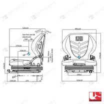 UnitedSeats MGV65 tractor suspension seat PVC - UnitedSeats Mechanical suspended seat (image 3)