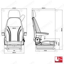 UnitedSeats LGV35/C7 forklift air suspension seat PVC - UnitedSeats Vehicle Seat (image 2)