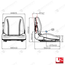 UnitedSeats US20 forklift suspension seat fabric - UnitedSeats Mechanical suspended seat (image 3)