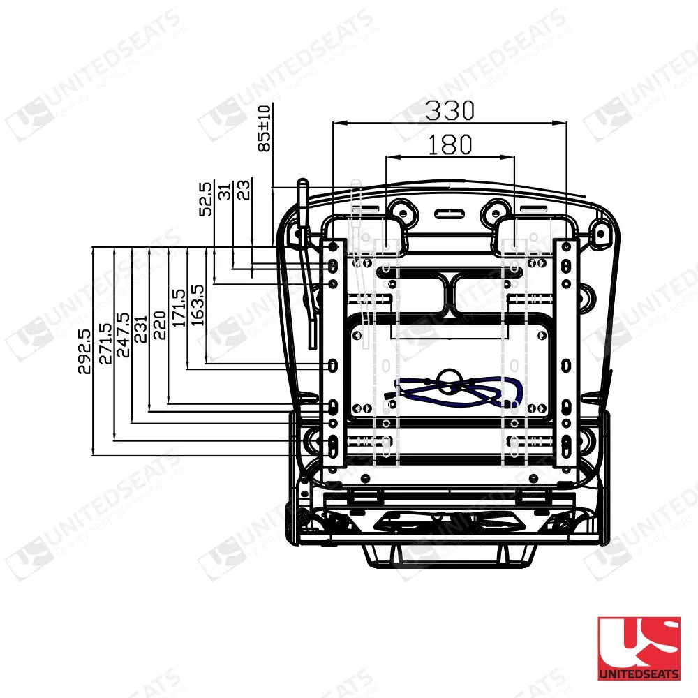 UnitedSeats US20 forklift suspension seat fabric - UnitedSeats Mechanical suspended seat (image 2)