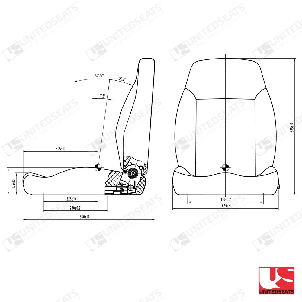 UnitedSeats C5 construction seat fabric - UnitedSeats Vehicle Seat (image 2)