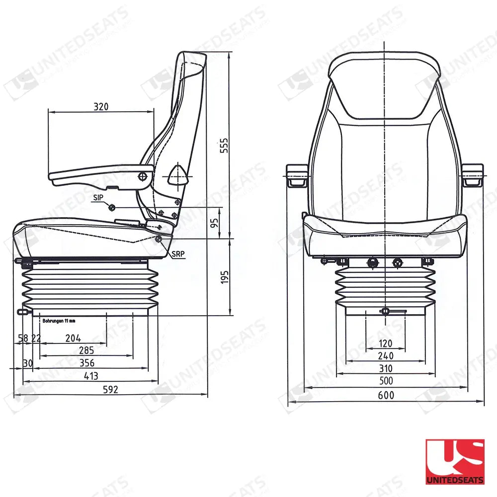 UnitedSeats 84/C1 tractor air suspension seat fabric - UnitedSeats Vehicle Seat (image 2)
