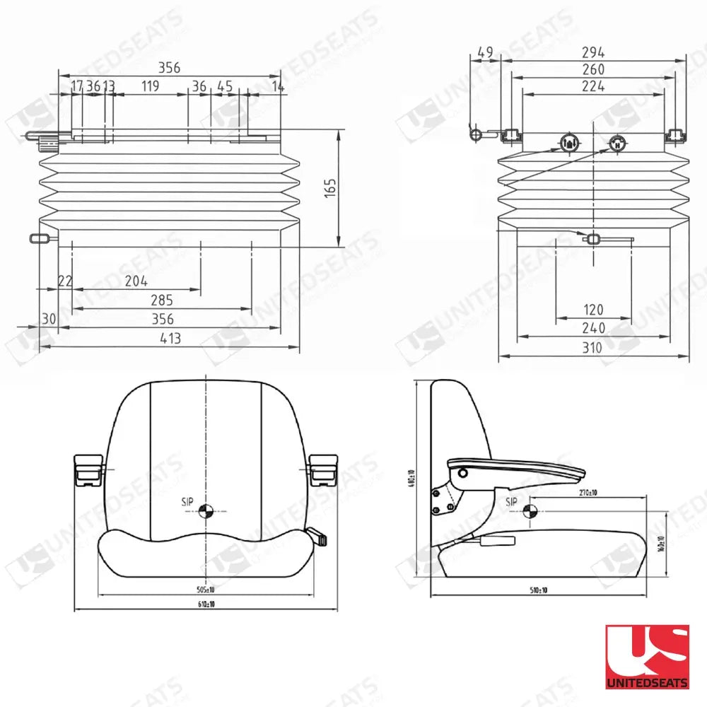 UnitedSeats 84/C6 tractor air suspension seat fabric - UnitedSeats Vehicle Seat (image 2)
