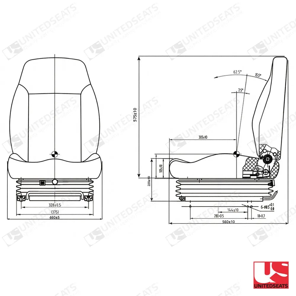 UnitedSeats LGV35/C5 forklift air suspension seat fabric - UnitedSeats Vehicle Seat (image 2)