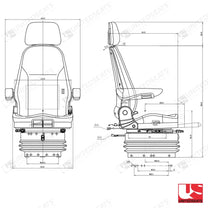 UnitedSeats 120/C7 construction air suspension seat fabric - UnitedSeats Vehicle Seat (image 2)