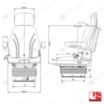 UnitedSeats LGV90/C2 tractor air suspension seat fabric - UnitedSeats Vehicle Seat (image 2)