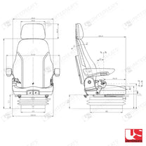 UnitedSeats 90/C7 12V construction air suspension seat - UnitedSeats Vehicle Seat (image 2)