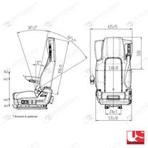 UnitedSeats C75 truck air suspension seat fabric - UnitedSeats Vehicle Seat (image 3)