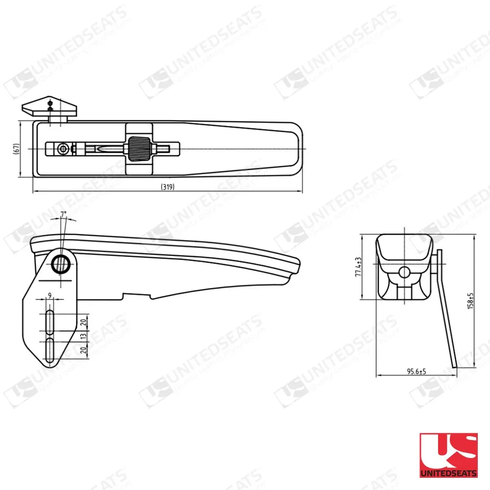 UnitedSeats DS85/H90 LS95/H90 armrest - UnitedSeats Vehicle Seat Armrests (image 5)