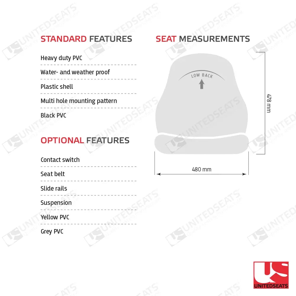 UnitedSeats MI600G tractor seat PVC - UnitedSeats Vehicle Seat (image 3)