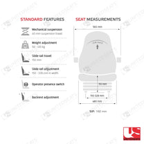 UnitedSeats US20 forklift suspension seat PVC - UnitedSeats Mechanical suspended seat (image 5)