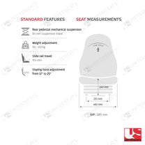 UnitedSeats T700 tractor suspension seat PVC - UnitedSeats Mechanical suspended seat (image 3)