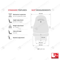 UnitedSeats CS85/C1 construction suspension seat PVC - UnitedSeats Mechanical suspended seat (image 2)