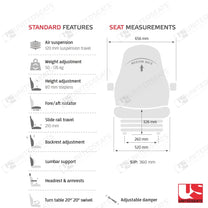 UnitedSeats tractor air suspension seat fabric - UnitedSeats Vehicle Seat (image 6)