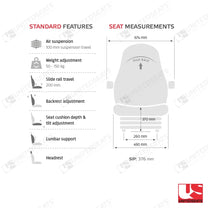 UnitedSeats LGV120/C8 construction air suspension seat fabric - UnitedSeats Vehicle Seat (image 3)
