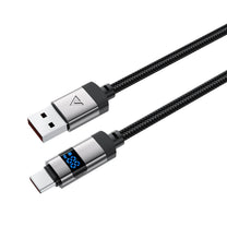 USB-A - USB-C cable with display 480Mb/s 66W 1.2m - black - Carlat