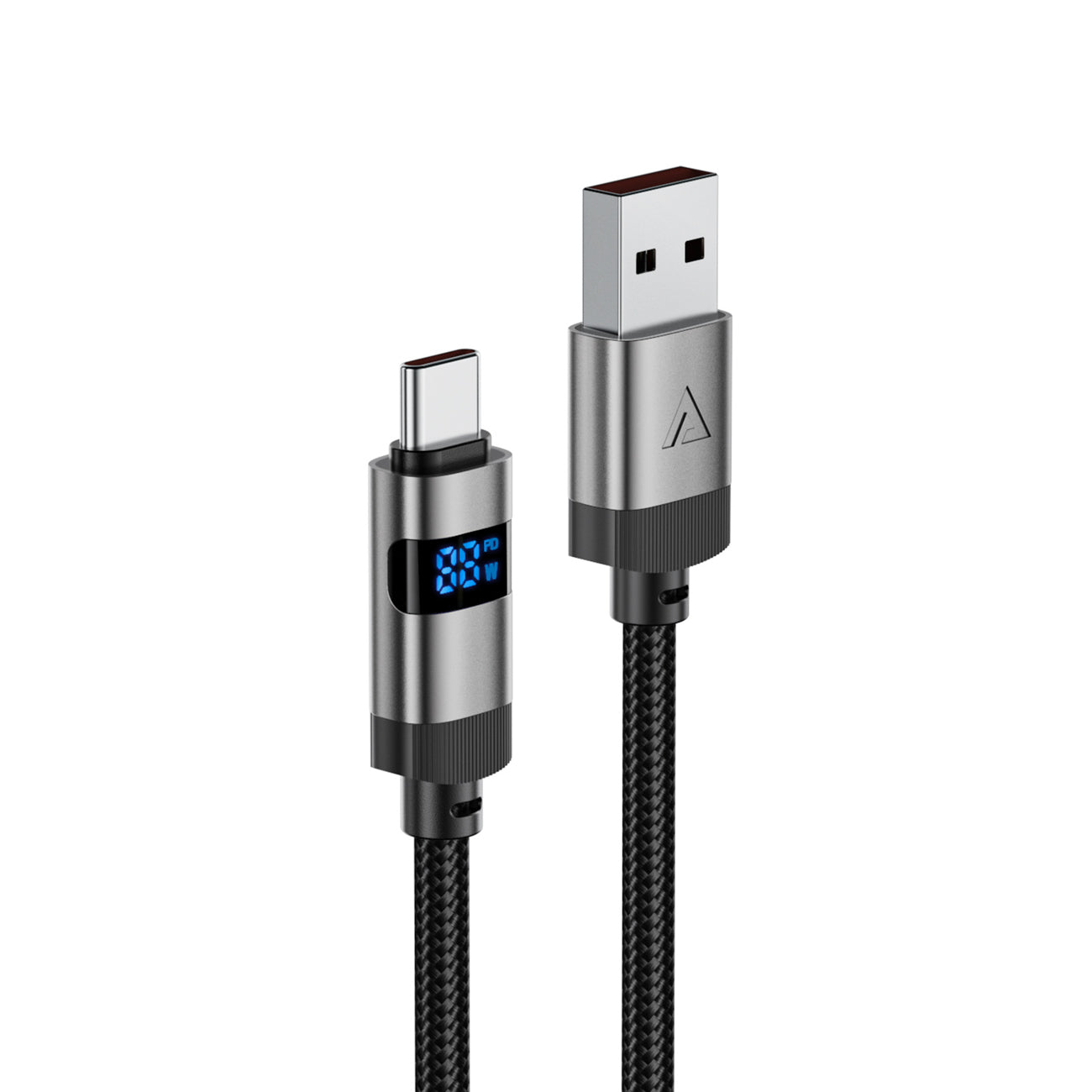 USB-A - USB-C cable with display 480Mb/s 66W 1.2m - black - Carlat