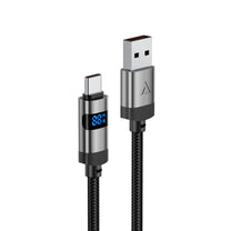 USB-A - USB-C cable with display 480Mb/s 66W 1.2m - black - Carlat
