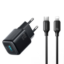 USB-A USB-C wall charger with USB-C cable - iPhone Lightning 33W - black - Carlat