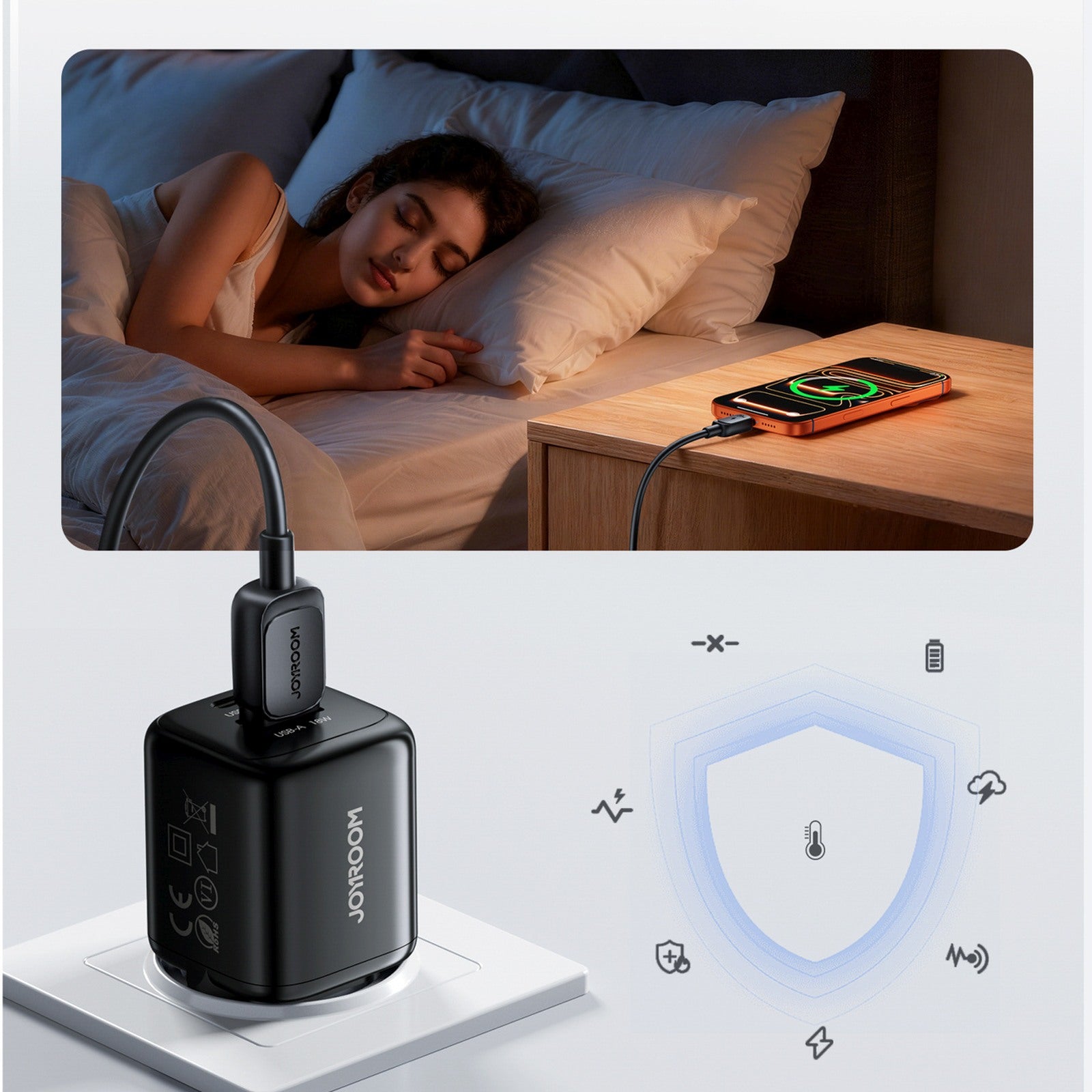 USB-A USB-C wall charger with USB-C cable - iPhone Lightning 33W - black - Carlat