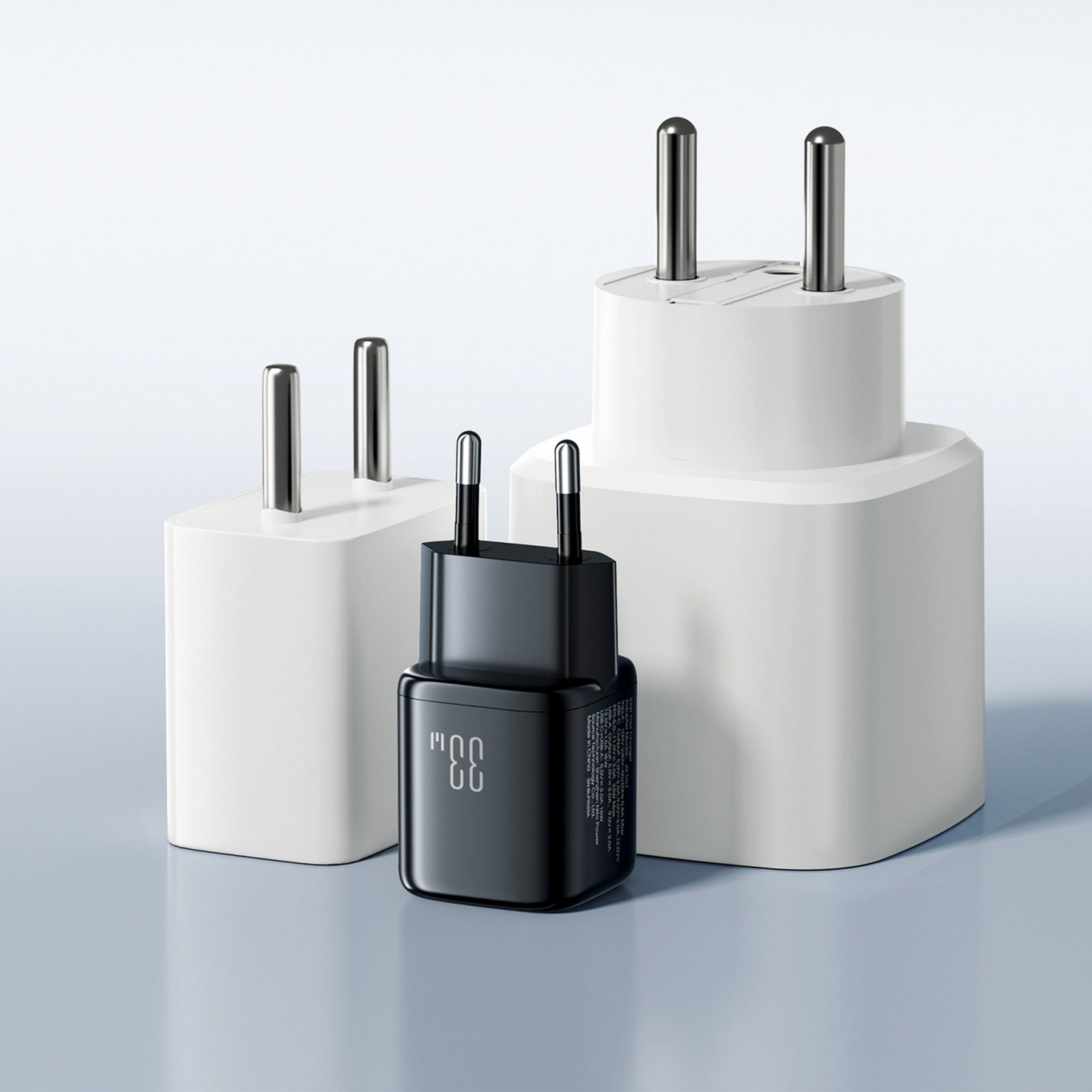 USB-A USB-C wall charger with USB-C cable - iPhone Lightning 33W - black - Carlat