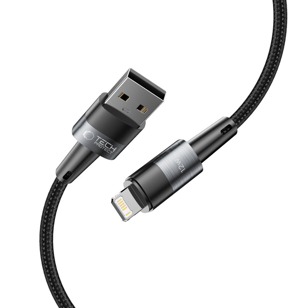 USB-A - iPhone Lightning cable 12W 2.4A 2m - gray - Carlat